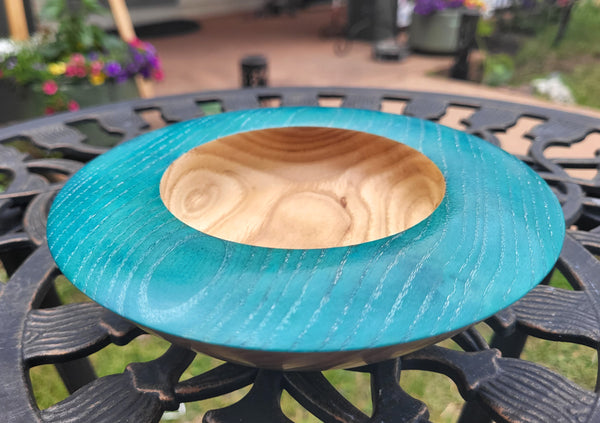 Ash Bowl with Turquoise Stain - Joe Krebsbach