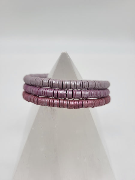 Illusion Bracelet - Heishi Beads Pink Ombre by Nikkie Howard