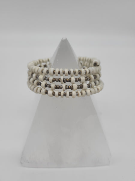 Illusion Bracelet - White Bone Bead by Nikkie Howard