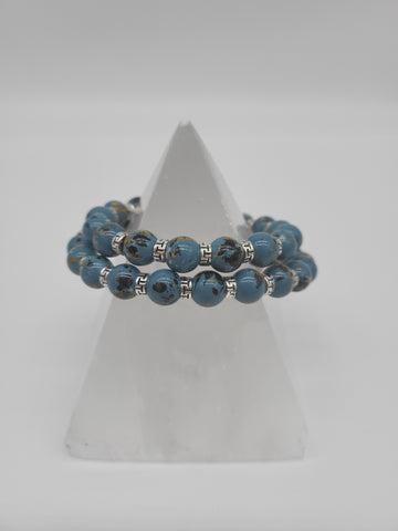 Illusion Bracelet - Blue Glass Beads by Nikkie Howard