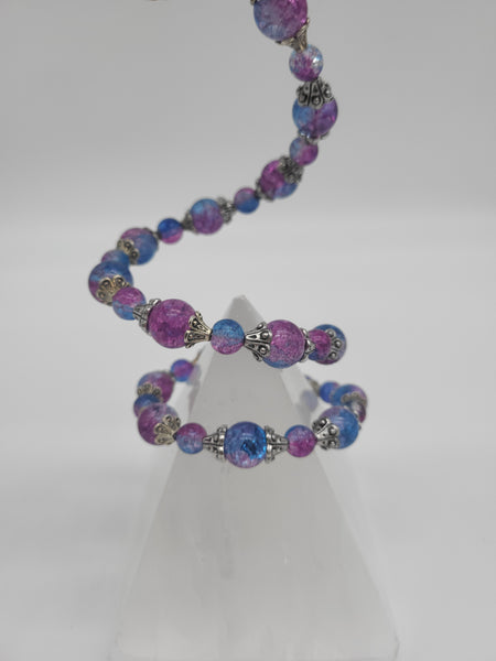 Illusion Bracelet - Crackle Glass Purple/Blue by Nikkie Howard