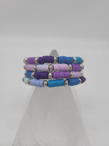 Illusion Bracelet - Heishi Beads Purple/Blue by Nikkie Howard