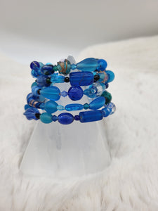 Illusion Bracelet Large Blue Glass Multi - by Nikkie Howard
