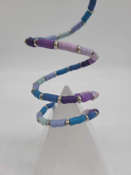 Illusion Bracelet - Heishi Beads Purple/Blue by Nikkie Howard