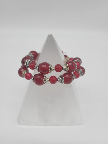 Illusion Bracelet - Crackle Glass Red by Nikkie Howard