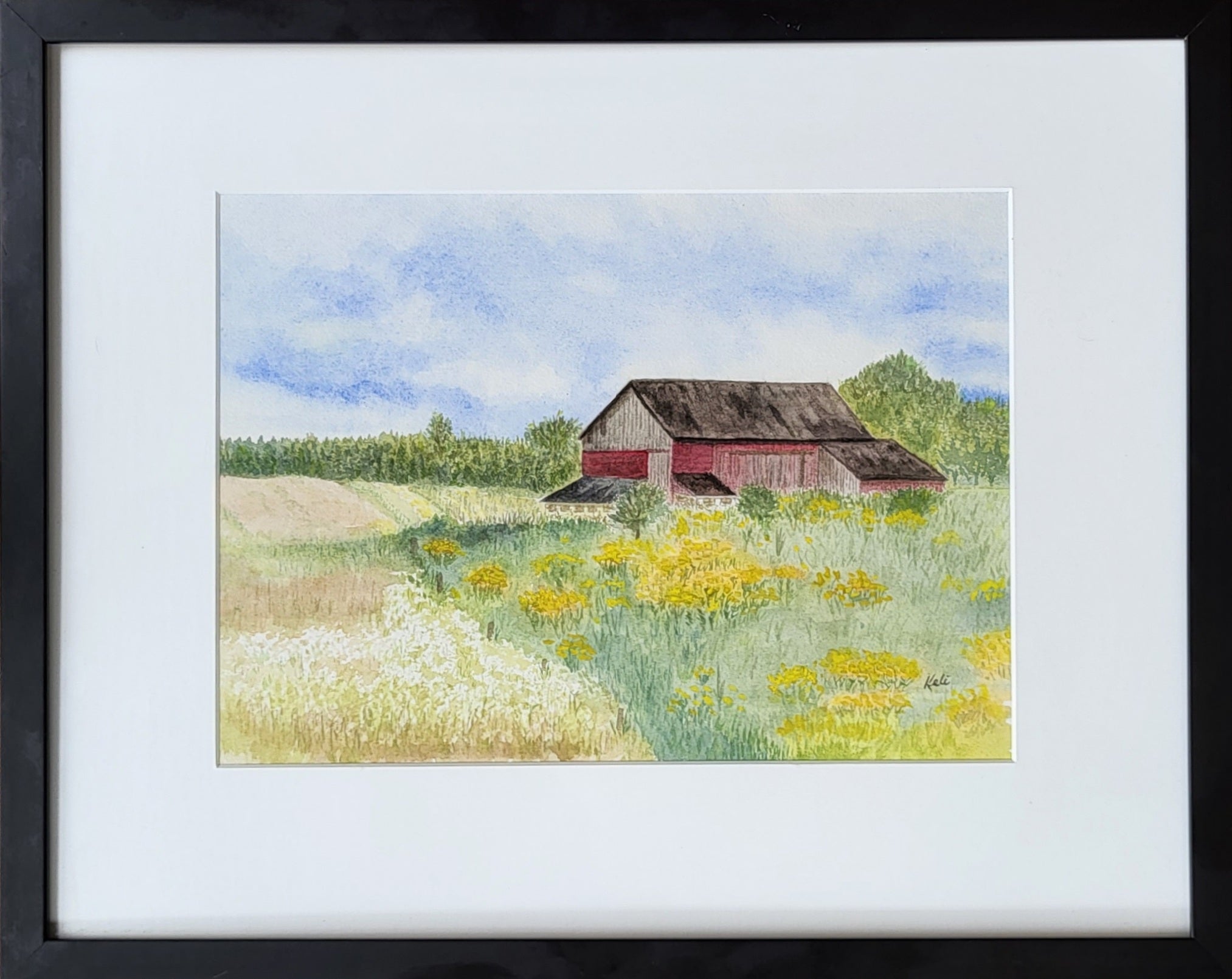 "Farm Scene" - Original Watercolor by Keli Groenfeldt