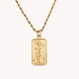 Gold Plated " The Stars' " Tarot Necklace