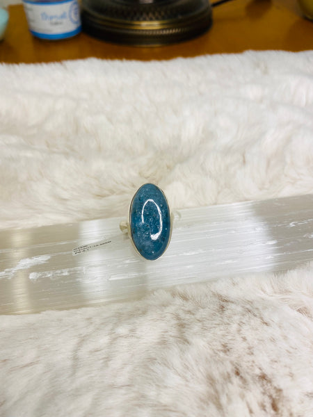 Aquamarine Adjustable Sterling Silver Rings