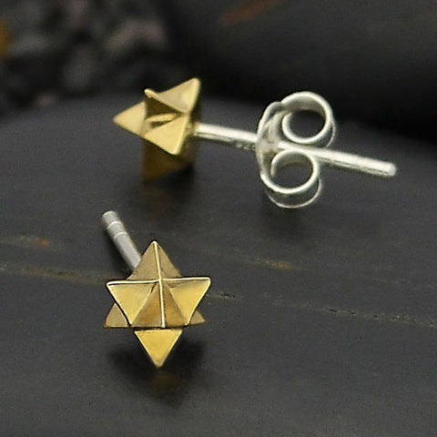 Bronze Merkaba Post Earrings
