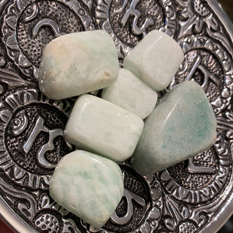 Polished amazonite - pocket stone - The Pearl of Door County