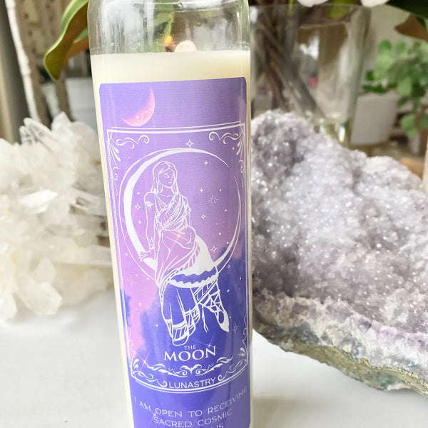 Lunastry Soy Wax & Crystal Candles - Moon Prayer Candle