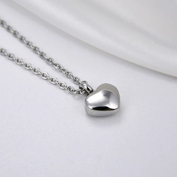 Stainless Steel Heart Urn Pendant Necklace