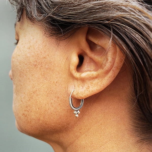 Sterling Silver Coiled Hoop Earrings