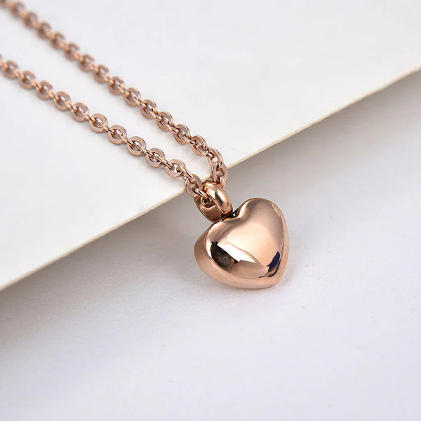 Stainless Steel Heart Urn Pendant Necklace