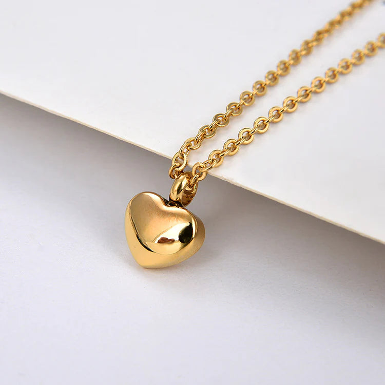 Stainless Steel Heart Urn Pendant Necklace