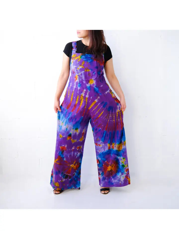 Tie Dye Cotton Wide Leg Bohemian Jumpsuit