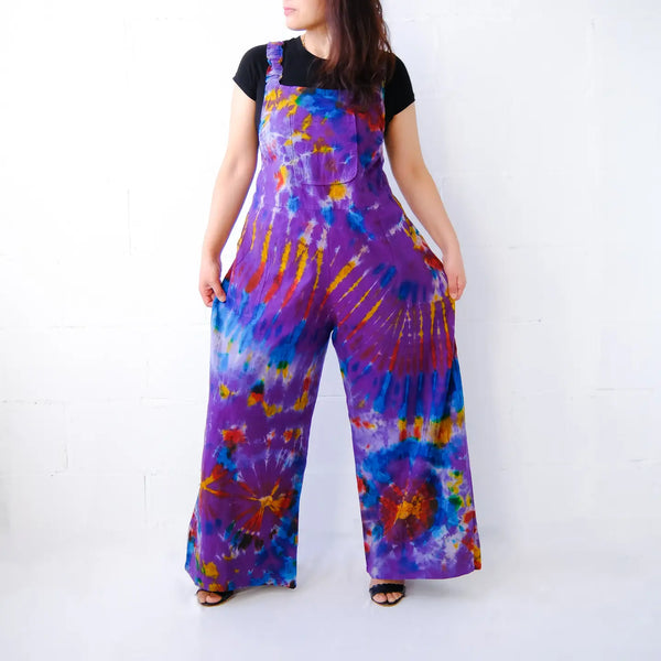 Tie Dye Cotton Wide Leg Bohemian Jumpsuit