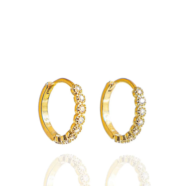 Sparkly Hoops - Sterling Silver Earrings