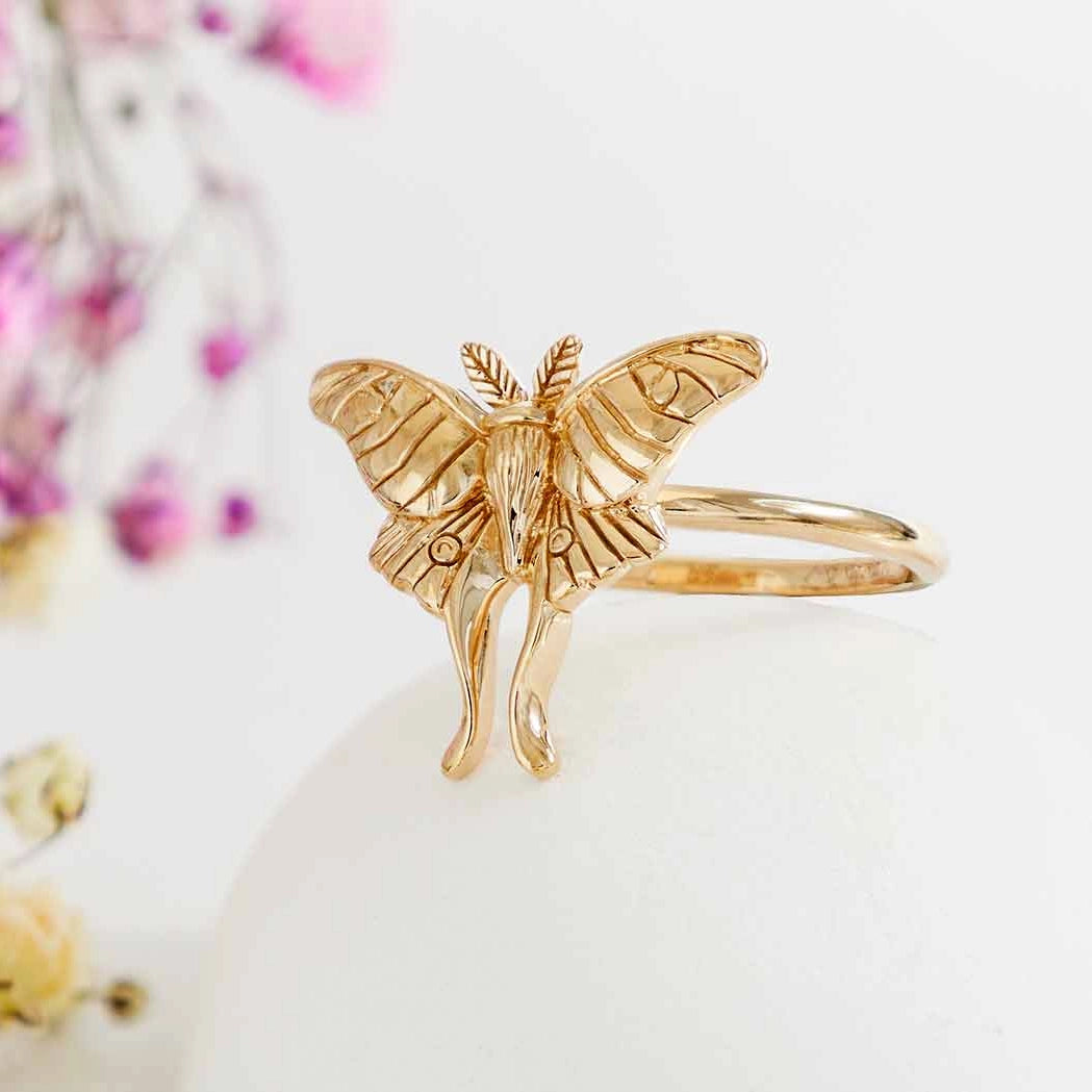 Bronze Luna Moth Ring