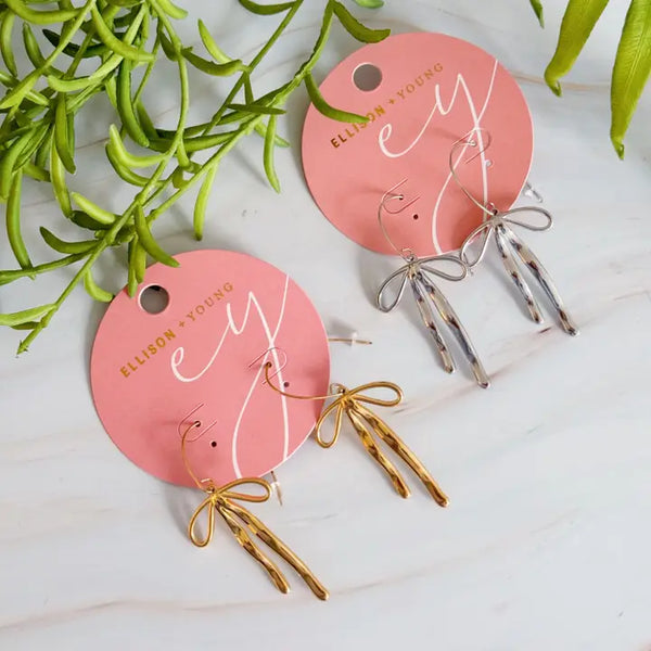 Stylist Bow Drop Earrings - Ellison + Young