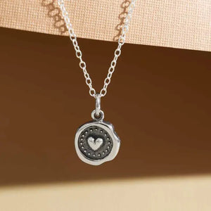 18 Inch Wax Seal Heart Necklace