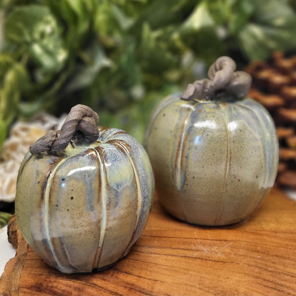 Green & Brown Pumpkins by Liz Butler