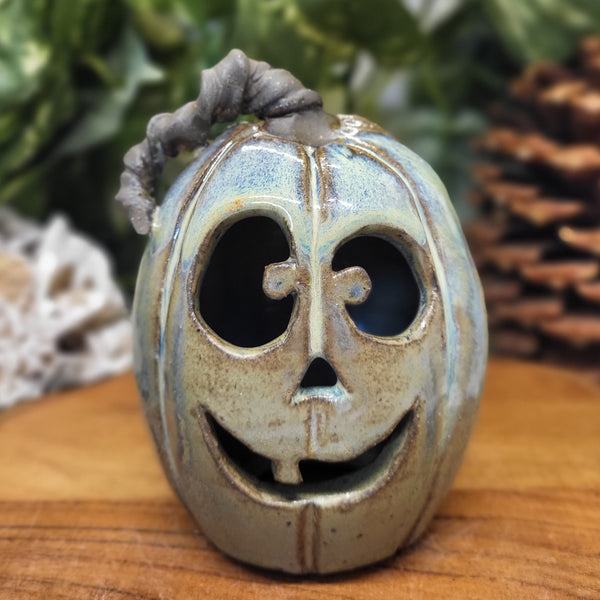 Teal Jack-o-Lantern by Liz Butler