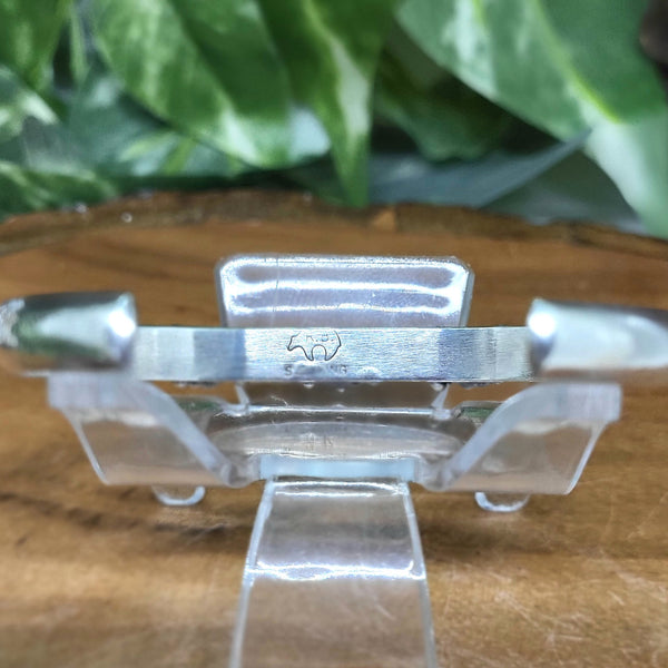 Stamped Opal Sterling Silver Cuff - Marcia Nickols