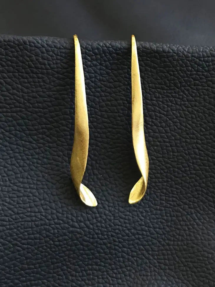 Golden Brass Curl Earrings