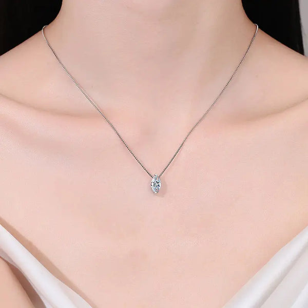 Marquise Moissanite Pendant Necklace in 925 Sterling Silver