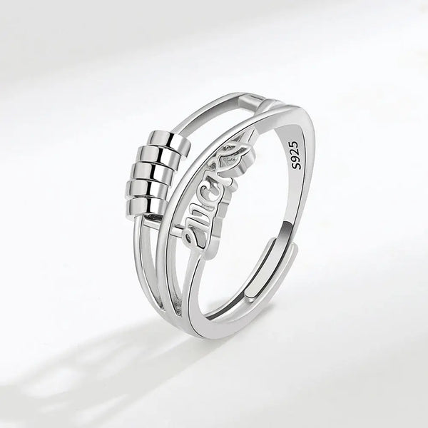 Bead Anxiety Adjustable Fidget Spinner Ring