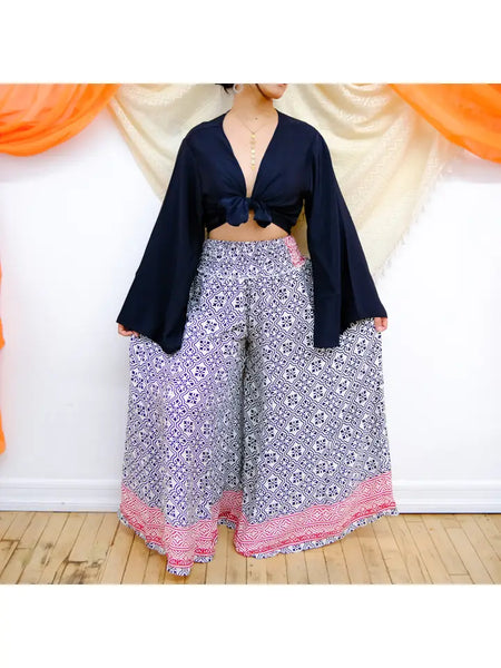 Flowy Silk Palazzo Wide Leg Pant