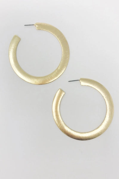 Alma Thick Flattened Metal Hoop Earrings - Ellison + Young