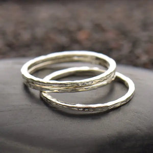 Sterling Silver Hammer Finish Stacking Ring