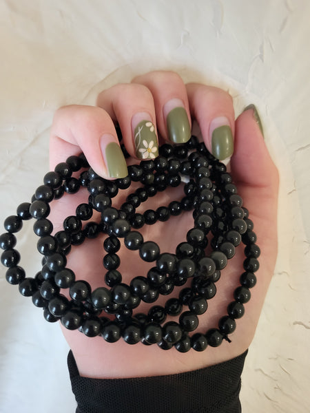 Black Obsidian Elastic Bracelet
