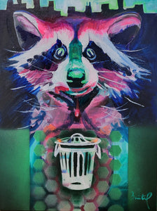“Trash Panda” - Ernest Beutel Original Acrylic on Canvas
