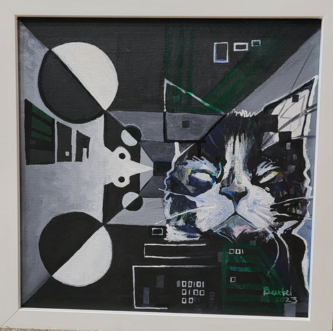“Cat & Mouse” - Ernest Beutel Original Acrylic on Canvas