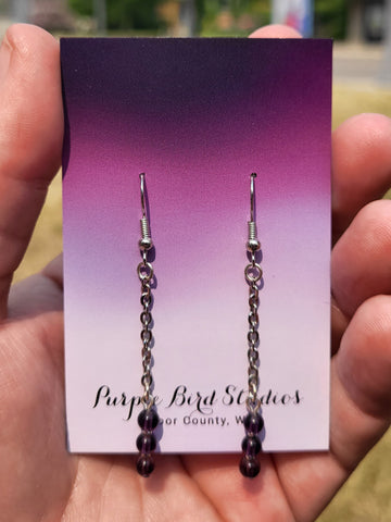 3 Amethyst Drop Earrings  by Nikkie Howard