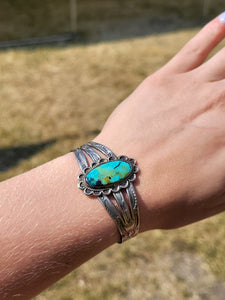 Sterling Silver Turquoise Cuff - Marcia Nickols