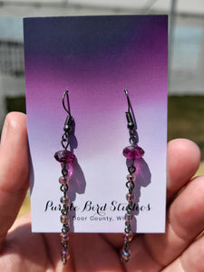 Beaded Purple Drop Earrings by Nikkie Howard