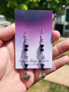 Purple and Black with Silver Butterfly Earrings by Nikkie Howard