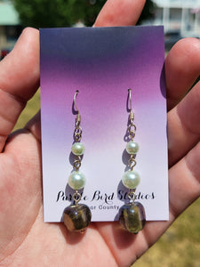 Recycled Green Glass Earrings by Nikkie Howard