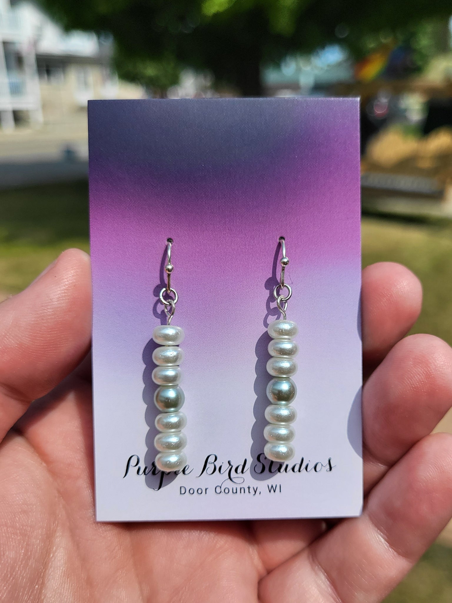 Faux Pearl Stick Earrings by Nikkie Howard