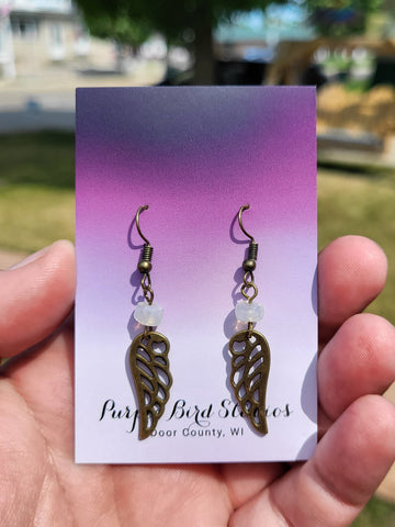 Bronze Angel Wing Earrings by Nikkie Howard