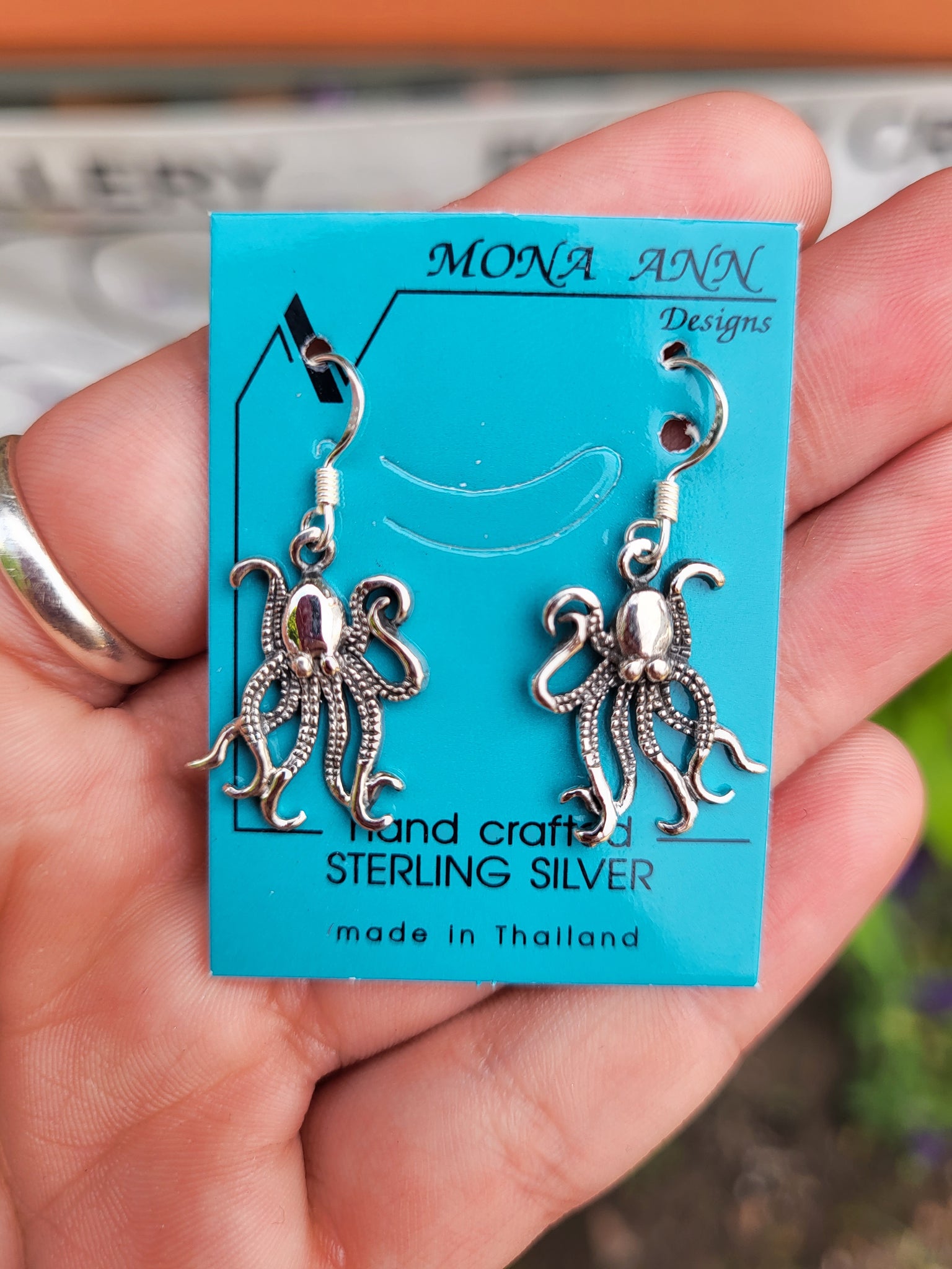 Sterling Silver Octopus Earrings