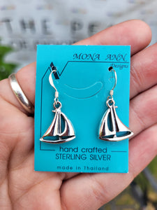 Sterling Silver Sailboat Earrings