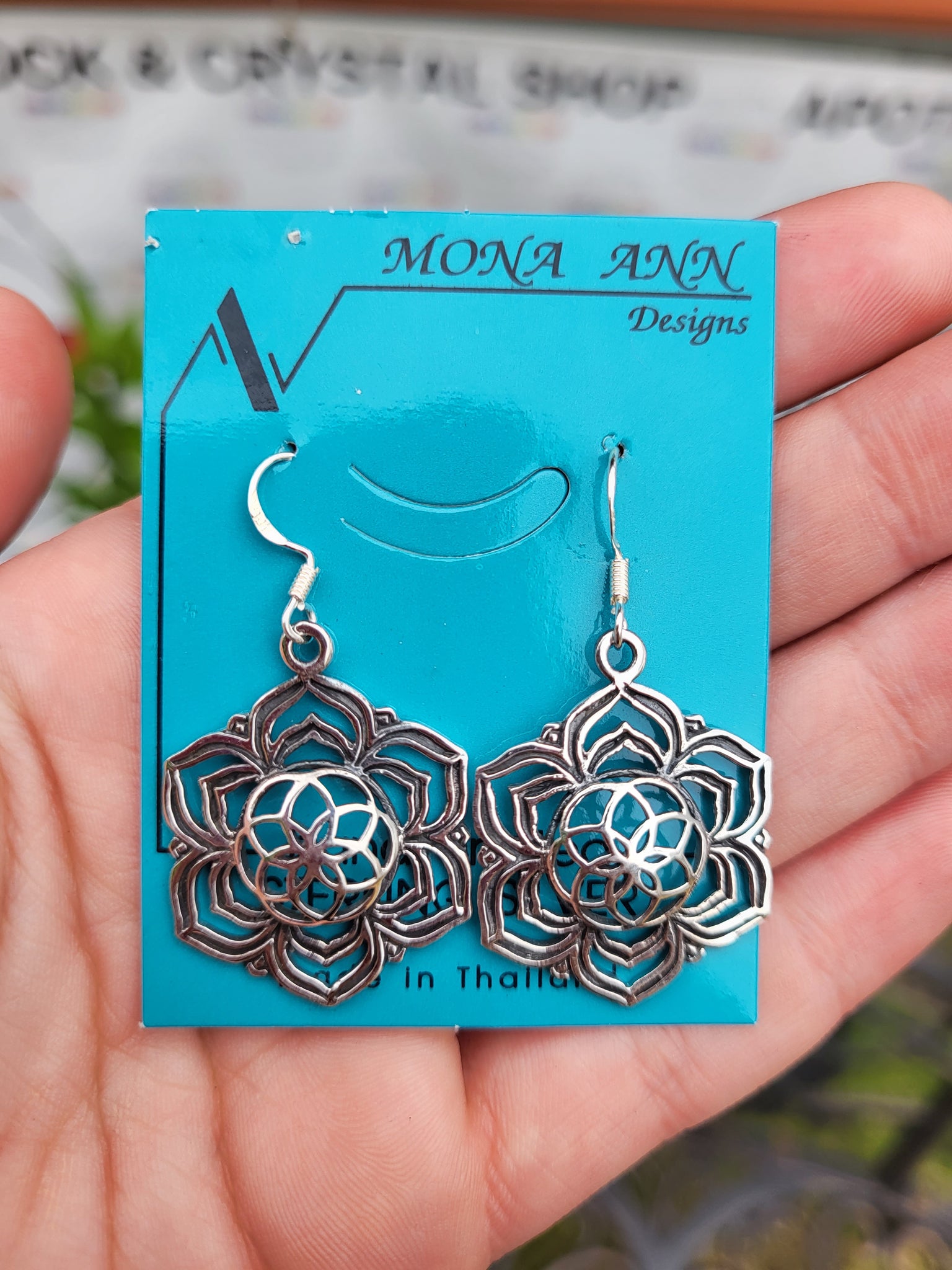 Sterling Silver Flower of Life Earrings