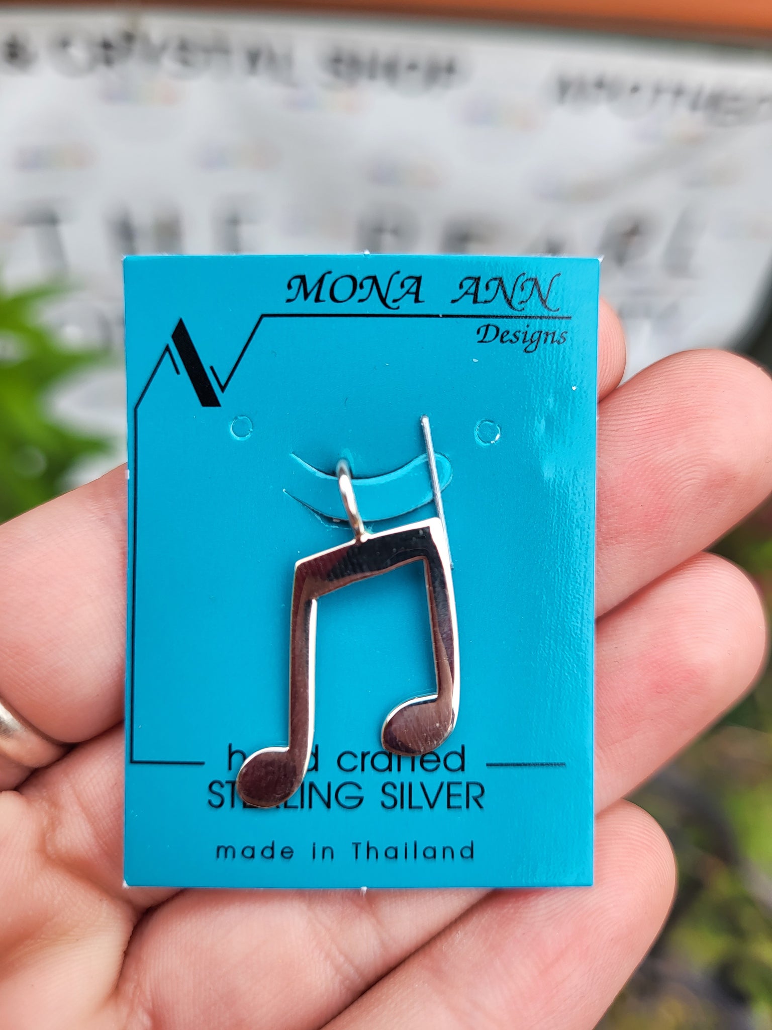 Sterling Silver Eighth Notes Pendant