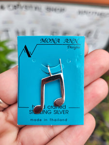 Sterling Silver Eighth Notes Pendant