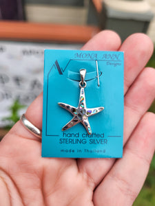 Sterling Silver & Abalone Starfish Pendant